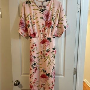 BNWT Boohoo Floral Wrap Tie Waist Midi Dress US SIZE 10